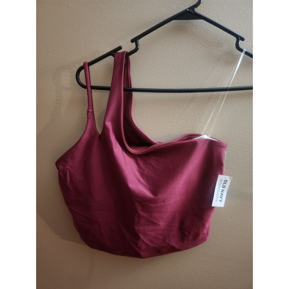 Old Navy Active Padded One Shoulder Tank Top Sports Bra Raspberry Size S NWT